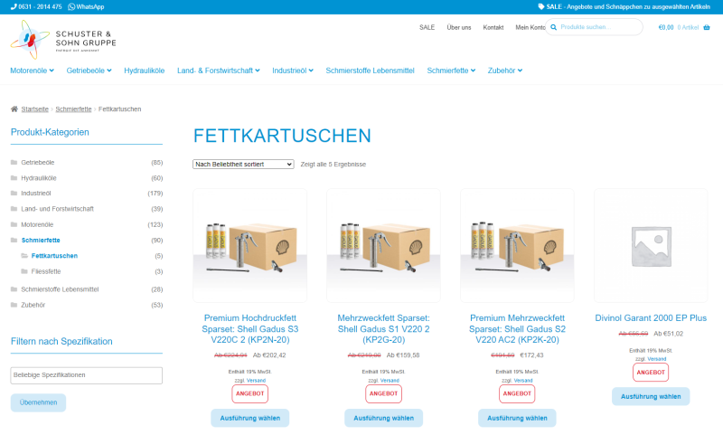 Fettkartuschen Online Shop